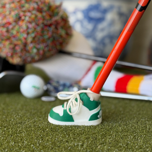 Green & White Golf Bag Stand Shoes