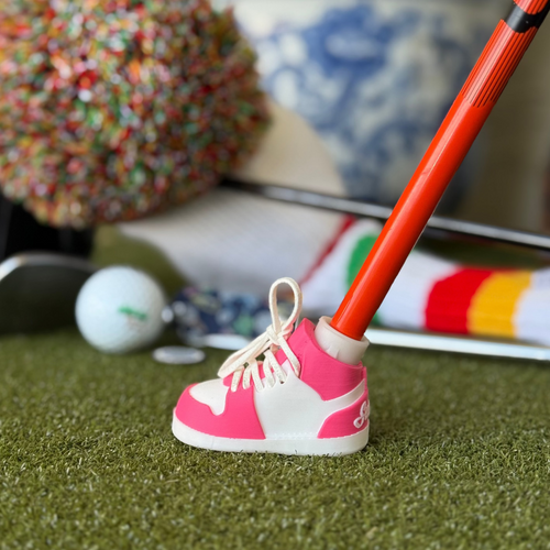 Pink & White Golf Bag Stand Shoes