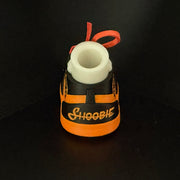 Sugar Skull Shoe Pair, heel view with the Shoobie script.