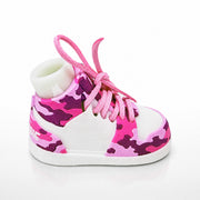 Pink Camo Shoe Pair, side view of the pink camo.
