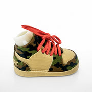 Traditional Camo Shoe Pair, side view of the woodland camo.